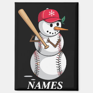 Personalisierter Name Baseball-Schneemann Kugeln S Magnet