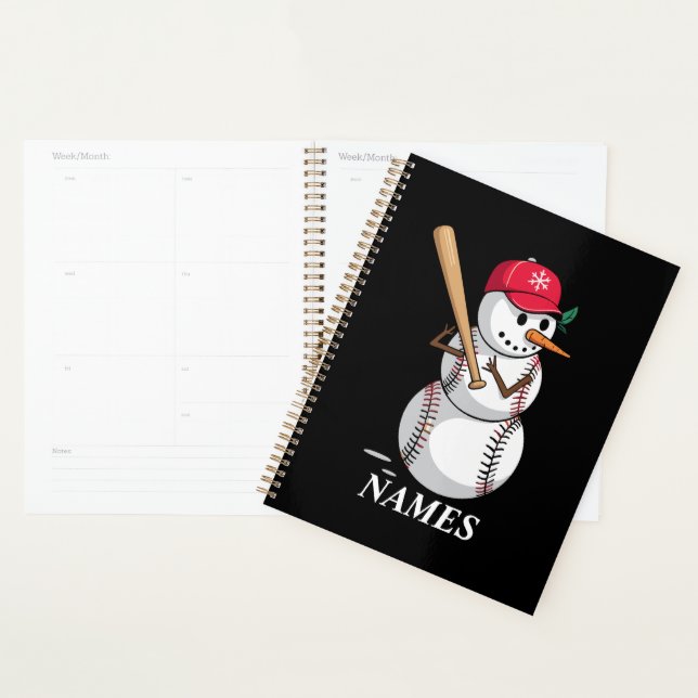 Personalisierter Name Baseball-Schneemann-Kugeln S Planer (Anzeige)