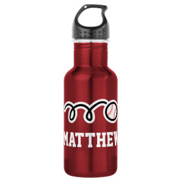 Personalisierter Name Baseball Wasserflasche