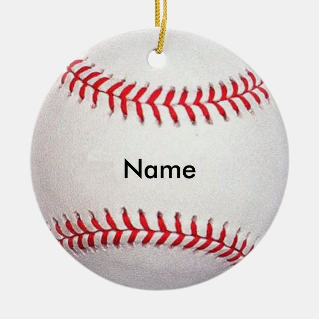 Personalisierter Name Baseball Weihnachtsschmuck (Vorne)