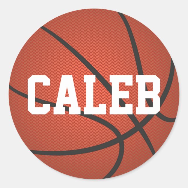 Personalisierter Name Basketball-Aufkleber Runder Aufkleber (Vorderseite)