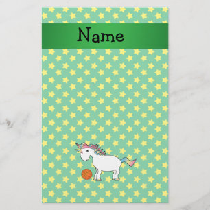 Personalisierter Name Basketball Einhornsterne Briefpapier