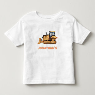 Personalisierter Name Baustellenfahrzeug Bulldozer Kleinkind T-shirt