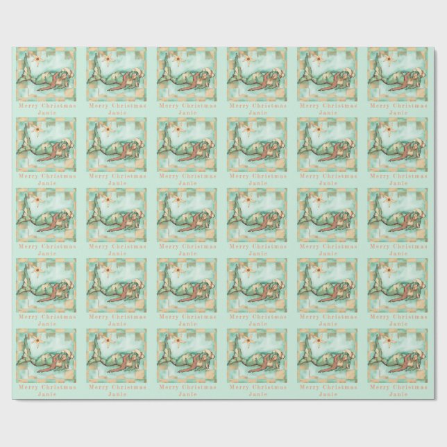 Personalisierter Name Beachy Geschenkpapier (Flach)