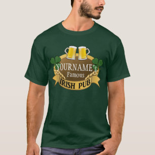 Personalisierter Name Beer Irish Pub St Patrick's  T-Shirt