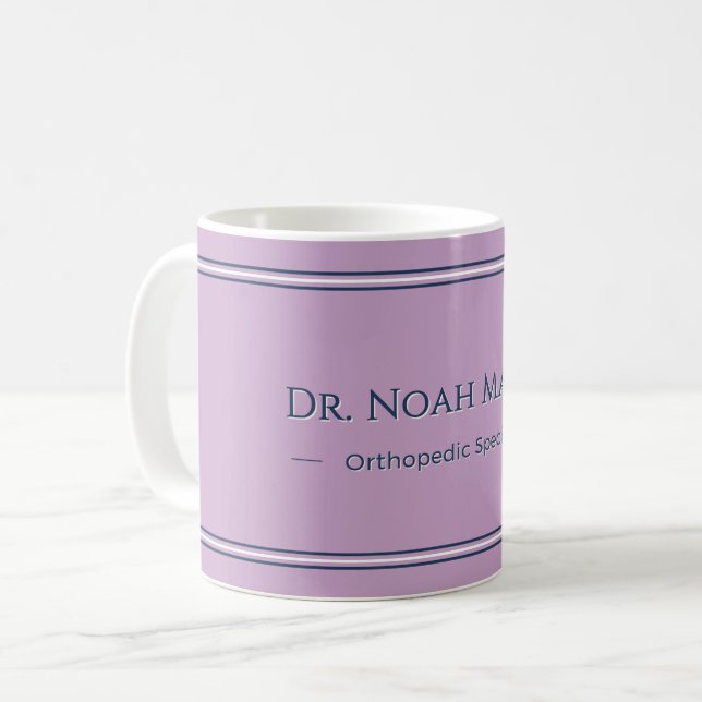 Personalisierter Name & Beruf Kaffee-Becher Kaffeetasse (Vorderseite Links)