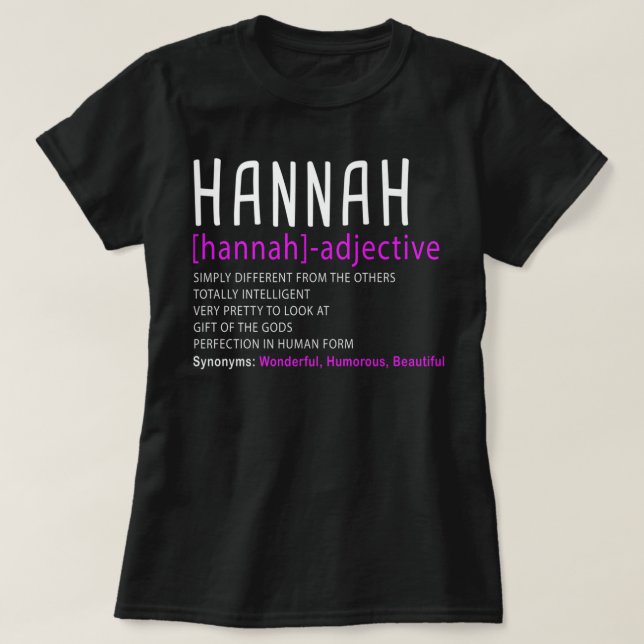 Personalisierter Name Beschreibung Hannah Premium T-Shirt (Design vorne)