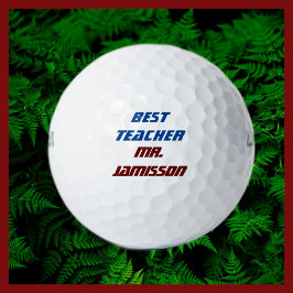 Personalisierter Name, Beste Lehrerin, Blau und Bu Golfball
