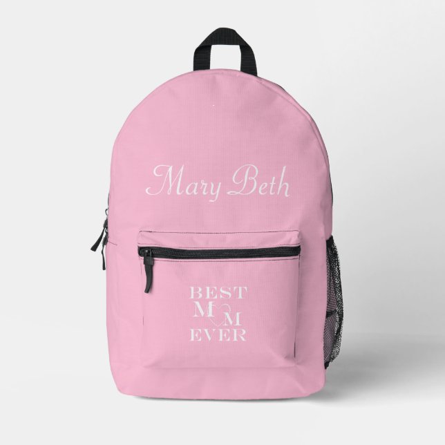 Personalisierter Name Beste Mama je Niedlich Herze Bedruckter Rucksack (Vorderseite)