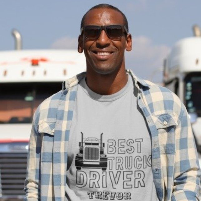 Personalisierter Name Bester Lkw-Fahrer T-Shirt (Von Creator hochgeladen)