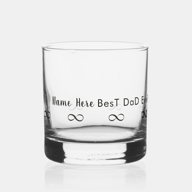 Personalisierter Name "Bester Vater je" Unendlichk Whiskyglas (Vorderseite)