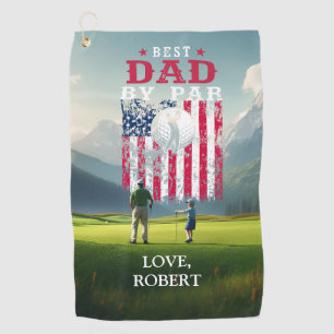 Personalisierter Name Bester Vater nach Par Golfhandtuch