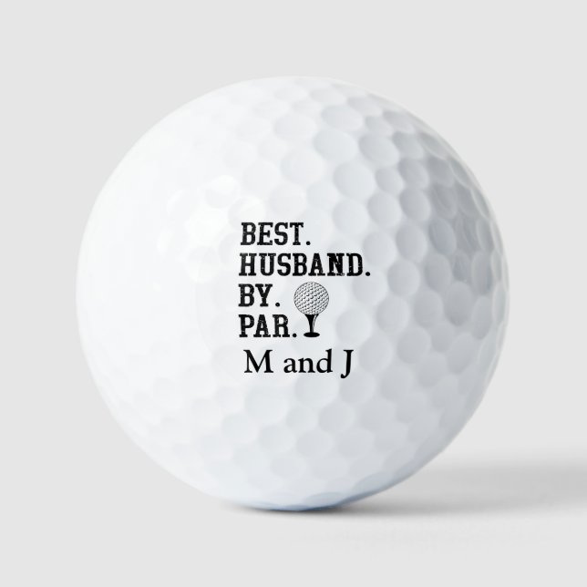 Personalisierter Name Bestes Ehemann nach Par Golfball (Vorderseite)