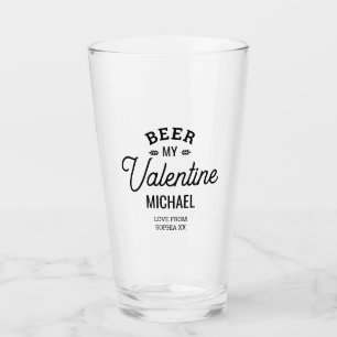 Personalisierter Name Bier Mein Valentine Liebe Gl Glas