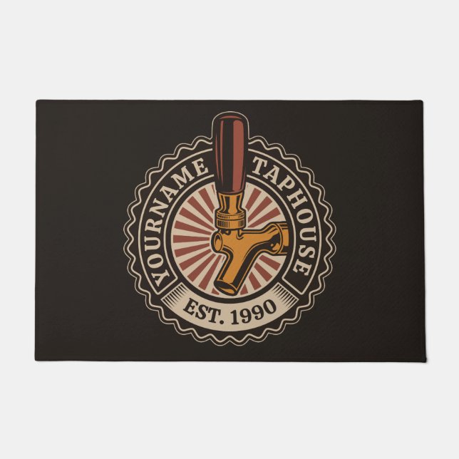 Personalisierter NAME Bierbrauerei Bar Fußmatte (Vorderseite)