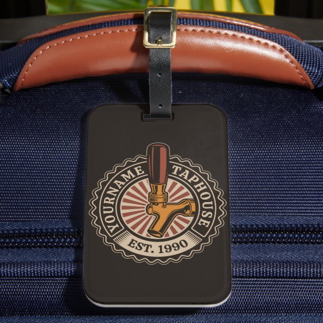 Personalisierter NAME Bierbrauerei Bar Gepäckanhänger (Vorderseite Insitu 2)