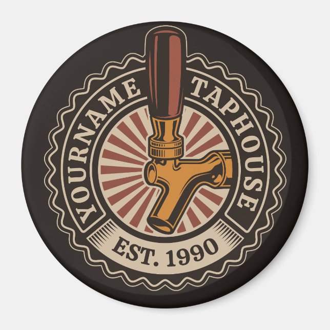 Personalisierter NAME Bierbrauerei Bar Magnet (Vorne)