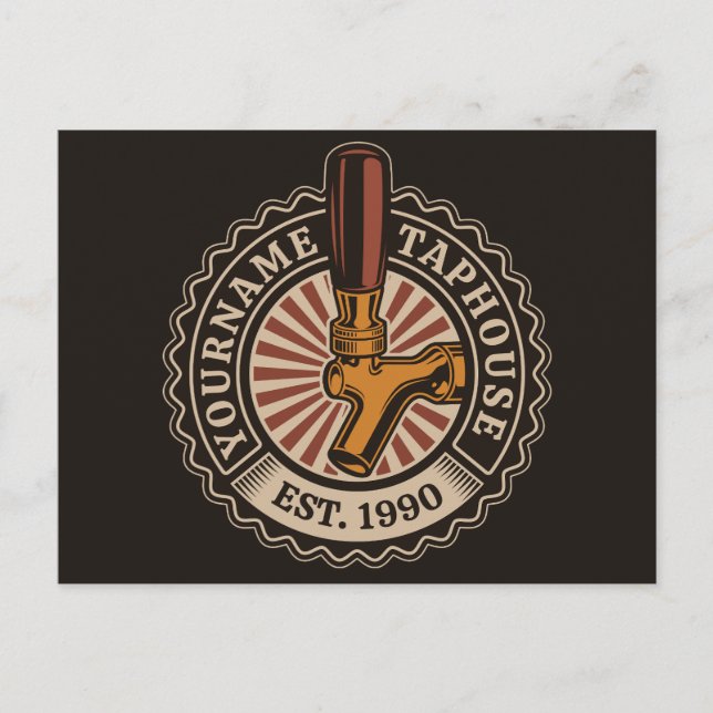Personalisierter NAME Bierbrauerei Bar Postkarte (Vorderseite)