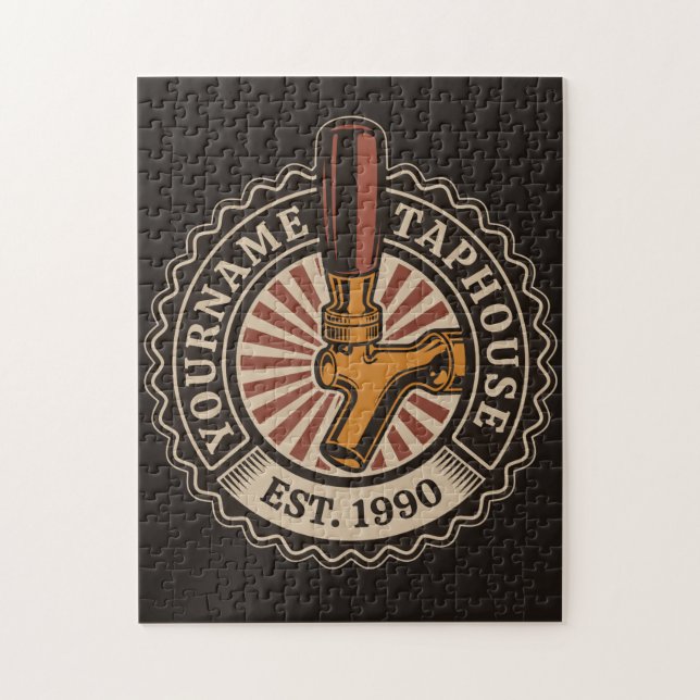 Personalisierter NAME Bierbrauerei Bar Puzzle (Vertikal)