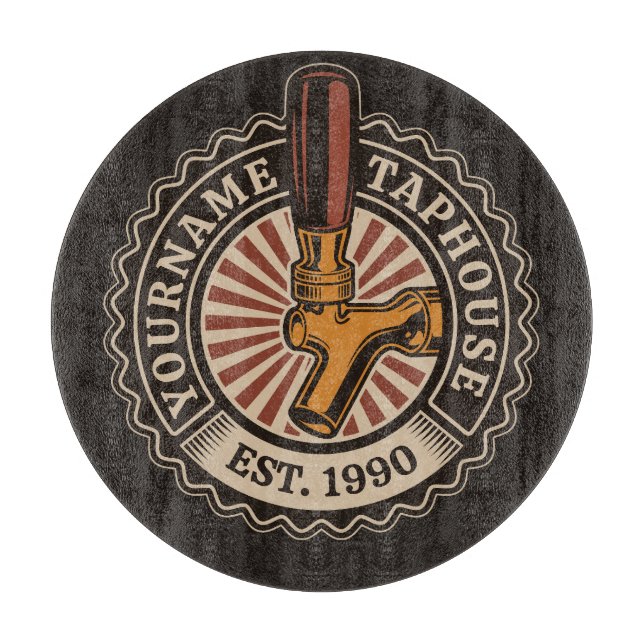 Personalisierter NAME Bierbrauerei Bar Schneidebrett (Vorderseite)