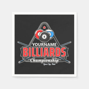 Personalisierter NAME Billard 8 Ball Pool Cue Rack Serviette