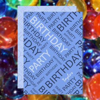 Personalisierter Name Birthday Party Einladung bla