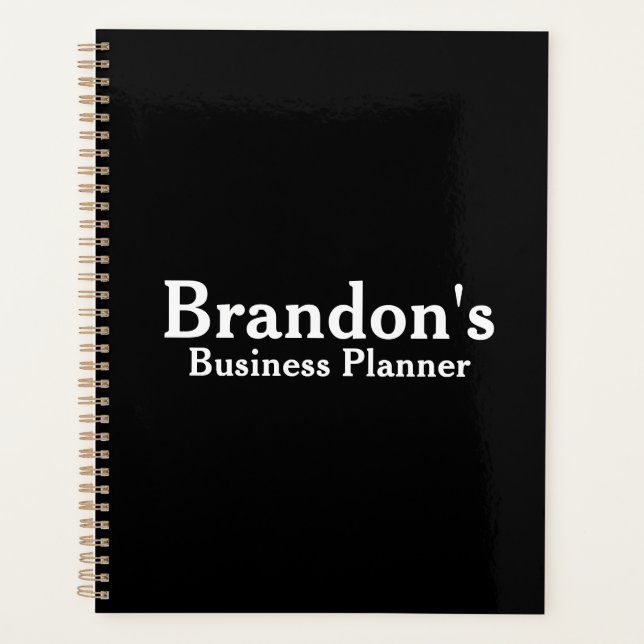 Personalisierter Name | Black Business Planer (Vorderseite)