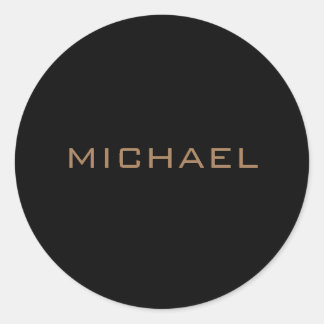 Personalisierter Name Black Gold Runder Aufkleber