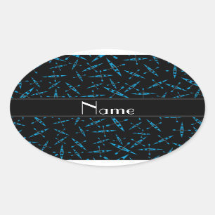 Personalisierter Name: Black Kayaks Ovaler Aufkleber