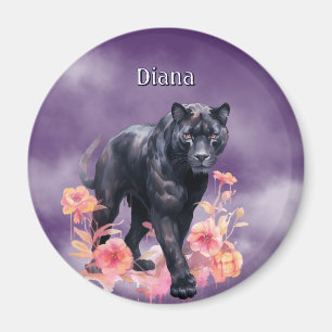 Personalisierter Name Black Panther Magnet