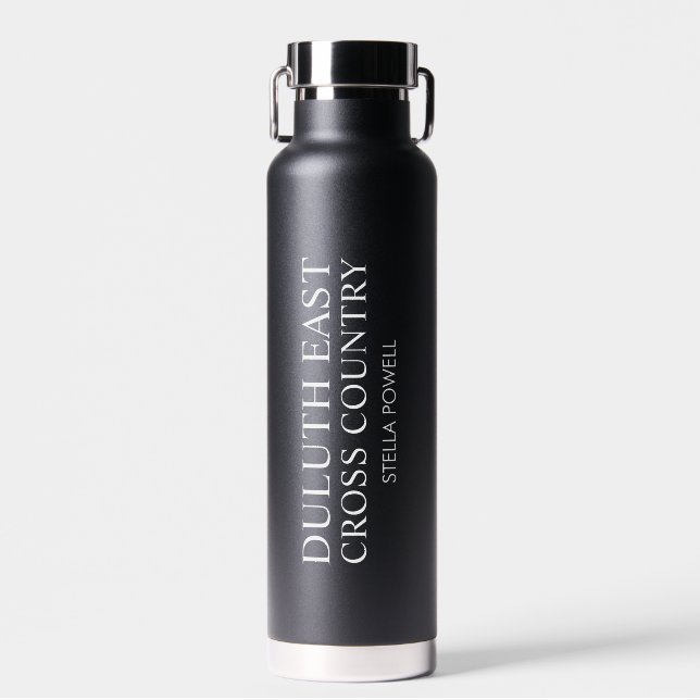 Personalisierter Name Black Sports Trinkflasche (Vorne)