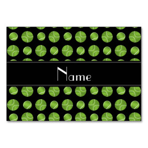 Personalisierter Name: Black Tennis Bälle Tischnummer