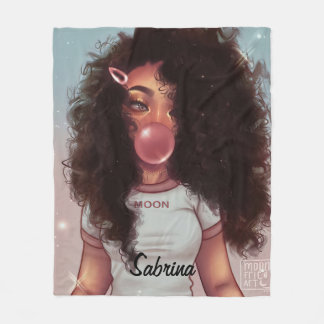 Personalisierter Name Blase Black Girl Blanket Fleecedecke
