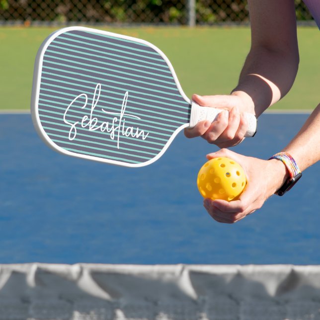 Personalisierter Name Blau gestrichen Pickleball Schläger (InSitu)