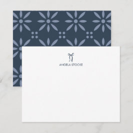 Personalisierter Name Blaue Schleife Mitteilungskarte