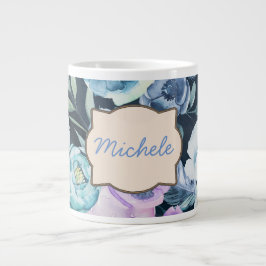 Personalisierter Name Blauer Hintergrund Jumbo-Tasse