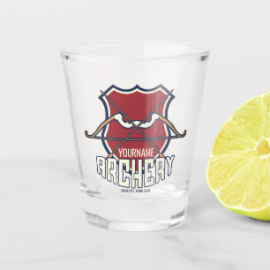 Personalisierter NAME Bogenschießsport Reflexbogen Schnapsglas