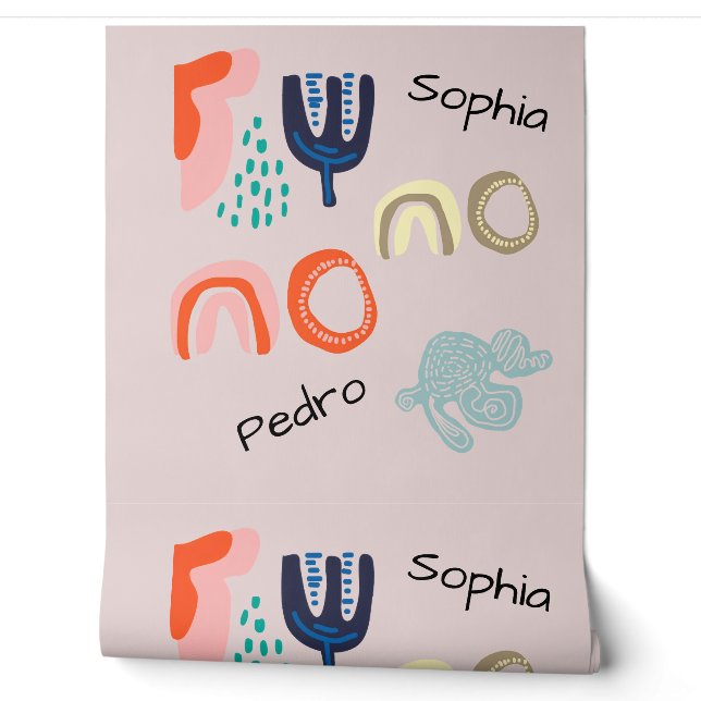 Personalisierter Name Boho Tapete (Abrollen)