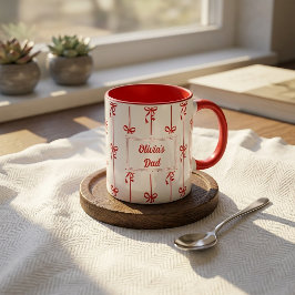 Personalisierter Name Bow Stripe Becher Geschenk f Tasse