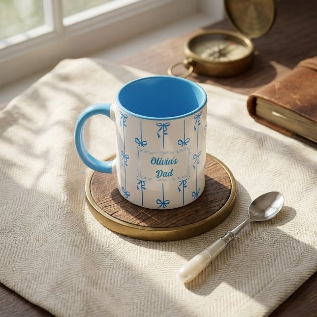 Personalisierter Name Bow Stripe Becher Geschenk f Tasse (Von Creator hochgeladen)