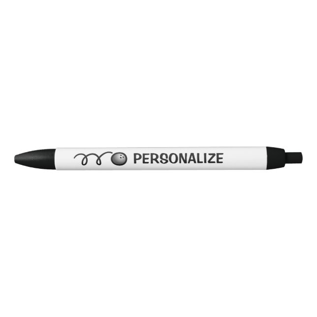 Personalisierter Name Bowlingkugel Sportlogo Stift (Vorderseite)