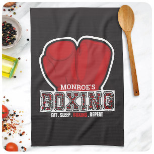 Personalisierter NAME Boxer Boxing Glove Prize Fig Geschirrtuch