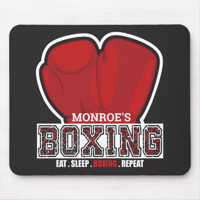 Personalisierter NAME Boxer Boxing Glove Prize Fig Mousepad (Vorne)
