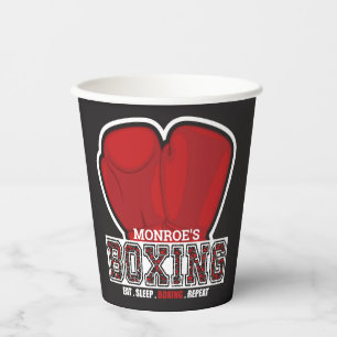 Personalisierter NAME Boxer Boxing Glove Prize Fig Pappbecher