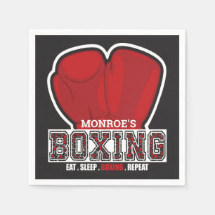 Personalisierter NAME Boxer Boxing Glove Prize Fig Serviette
