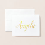 Personalisierter Name | Bridesmaid | Angela Folienkarte<br><div class="desc">Bleib drinnen,  damit du deine eigenen Gefühle schreibst.</div>