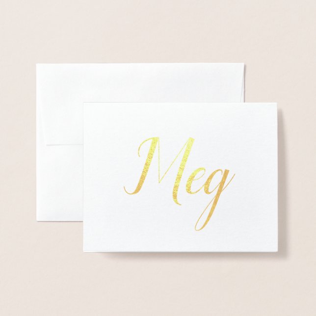 Personalisierter Name | Bridesmaid | Meg Folienkarte (Vorderseite mit Umschlag)