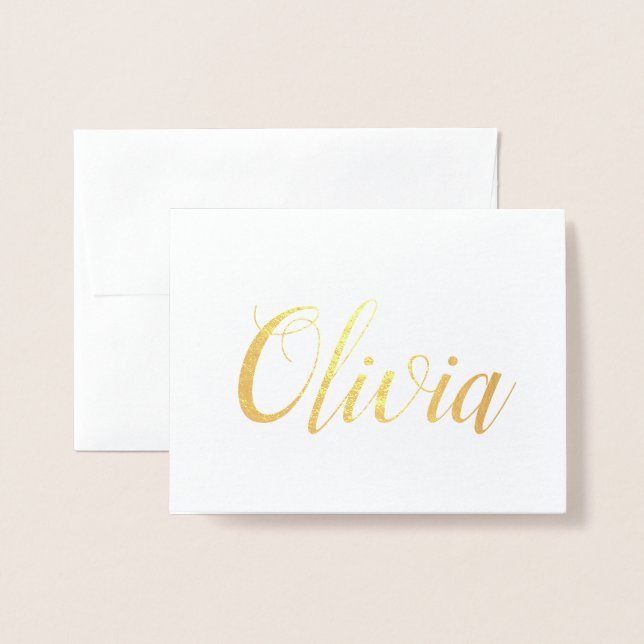 Personalisierter Name | Bridesmaid | Olivia Folienkarte (Vorderseite mit Umschlag)