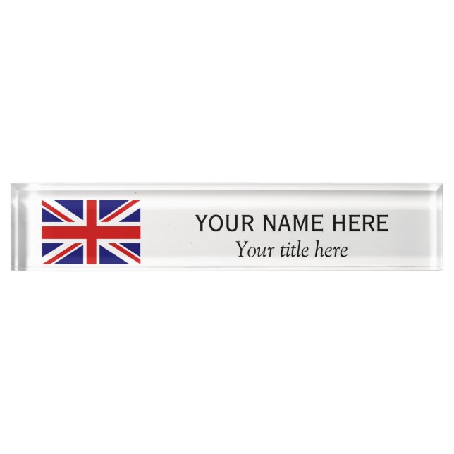 Personalisierter Name: Britische Flagge Namensplakette (Vorderseite)