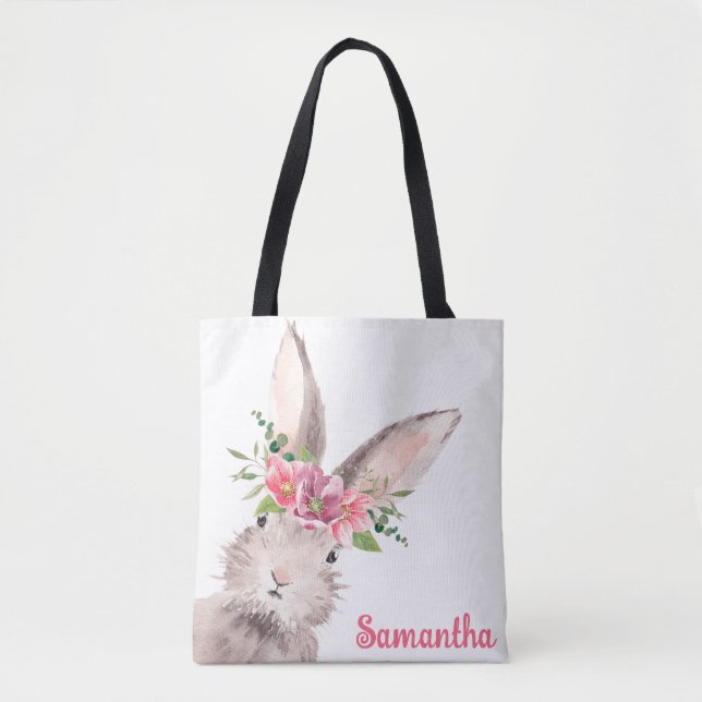 Personalisierter Name Bunny Rabbit Girl pink (Vorderseite)